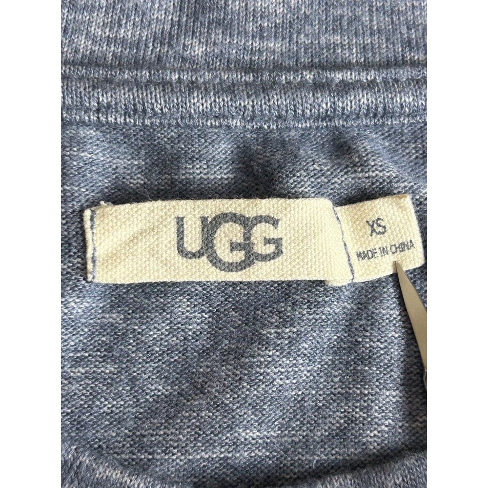UGG Womens Blue Heathered EcoVero Viscose Drawstring Hem Sweatshirt XS 1117993 - Picture 5 of 9